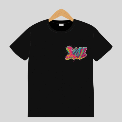 Tokyo Anime Streetwear Tee – Neon Cyberpunk Character Design, Edgy Urban Embroidery Style