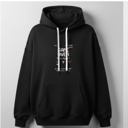 Game Over Retro Gamer Hoodie – Pixel Style Streetwear